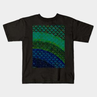 Dark Rainbow Mermaid Scales Kids T-Shirt